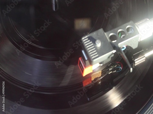 Vinyl record rotating