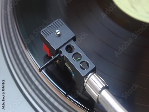 Vinyl record rotating