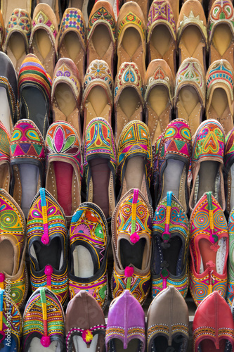 Colorful shoes on bazar in Mumbai, India