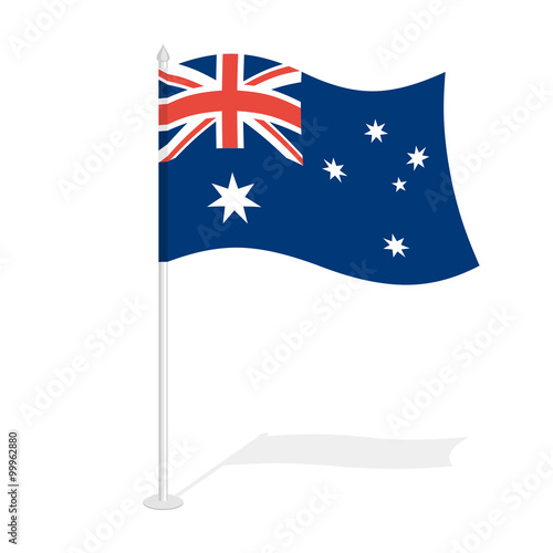 Australian flag on white background. Developing State flag of A