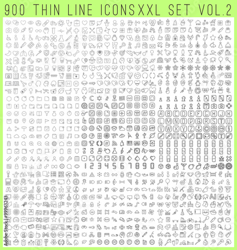 Thin line icons exclusive XXL icons set