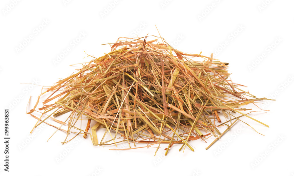 Heap of straw isolated on white Heap of straw isolated on white
