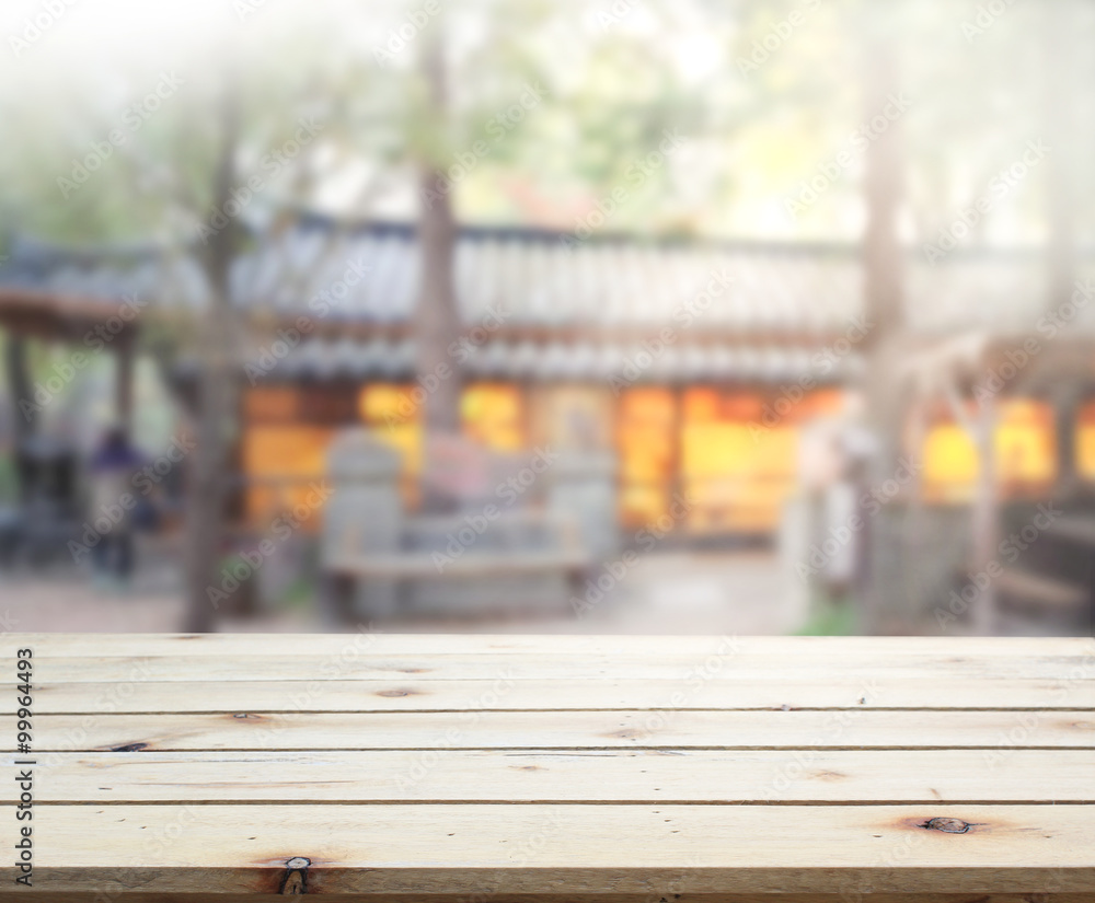 Table Top And Blur Building Of Background Table Top And Blur Building Of Background
