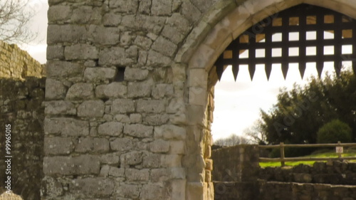 Wallpaper Mural Time-lapse of people entering a gate at Leeds Castle. Cropped. Torontodigital.ca
