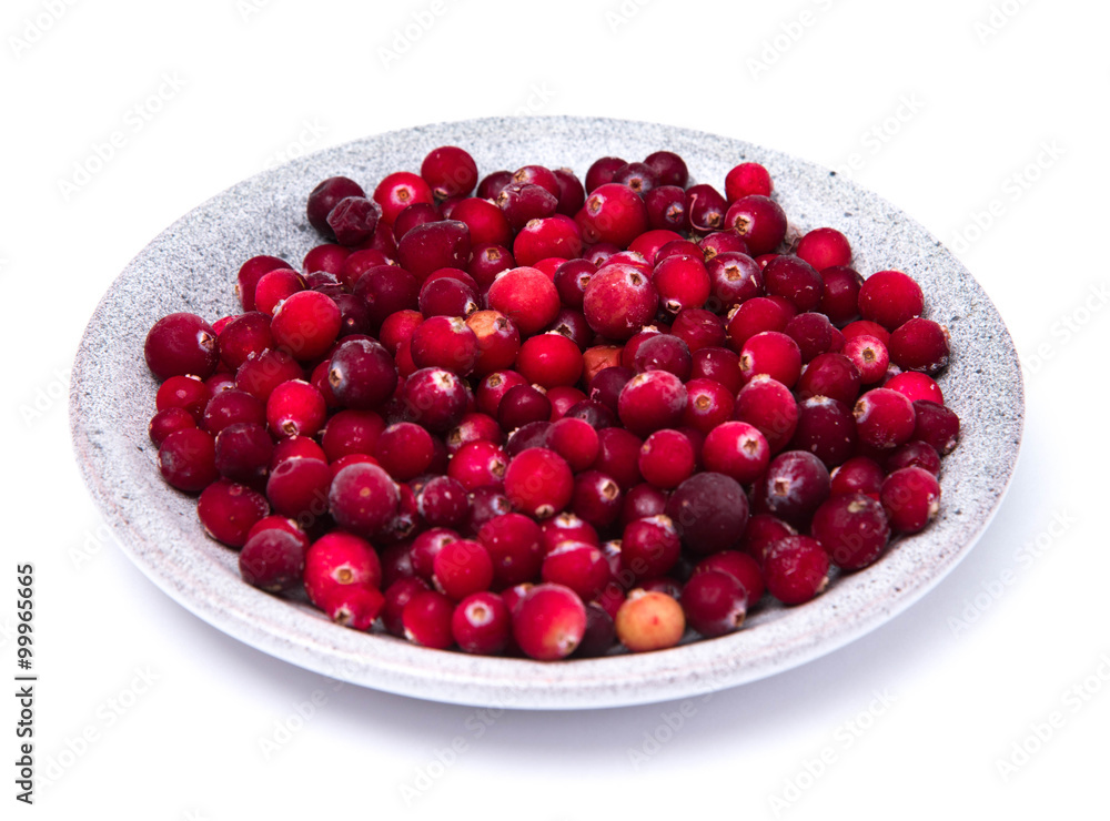 Cranberries in a wicker tray Cranberries in a wicker tray