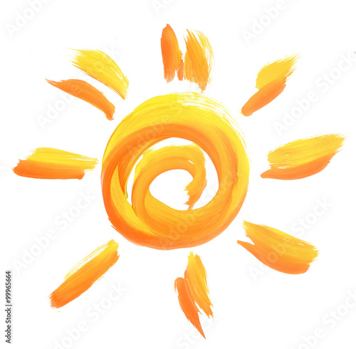 The sun painted by gouache