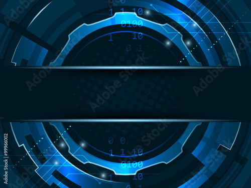 Abstract futuristic technology gear wheels background. Vector illustration with stripe for your text.