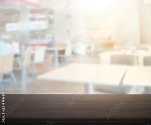 Table Top And Blur Interior of Background