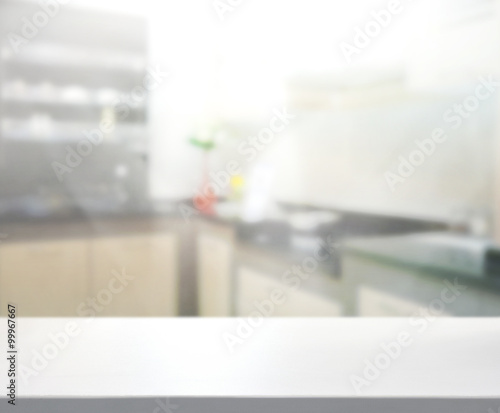 Table Top And Blur Interior of Background