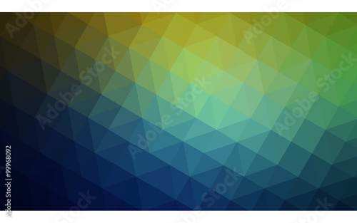 Multicolor dark green, blue polygonal design illustration, which consist of triangles and gradient in origami style.