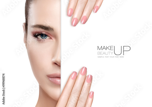 Beauty Makeup and Nail Art Concept photo