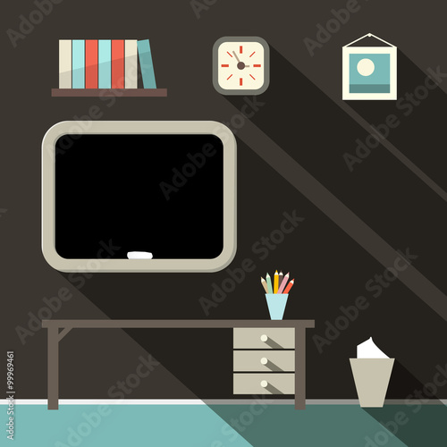 Studying Room with Blackboard and Table