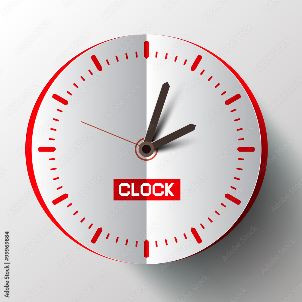 Paper Cut Clock Face Vector Illustration Paper Cut Clock Face Vector Illustration