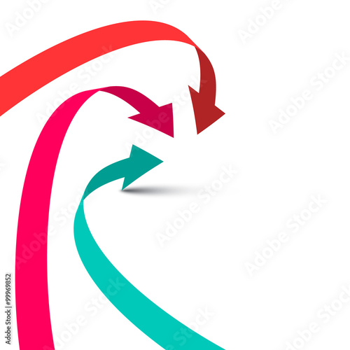 Three 3d Arrows Isolated on White Background Vector