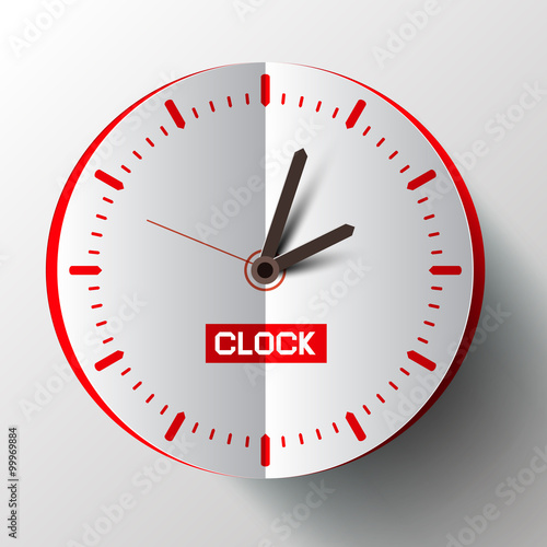 Paper Cut Clock Face Vector Illustration