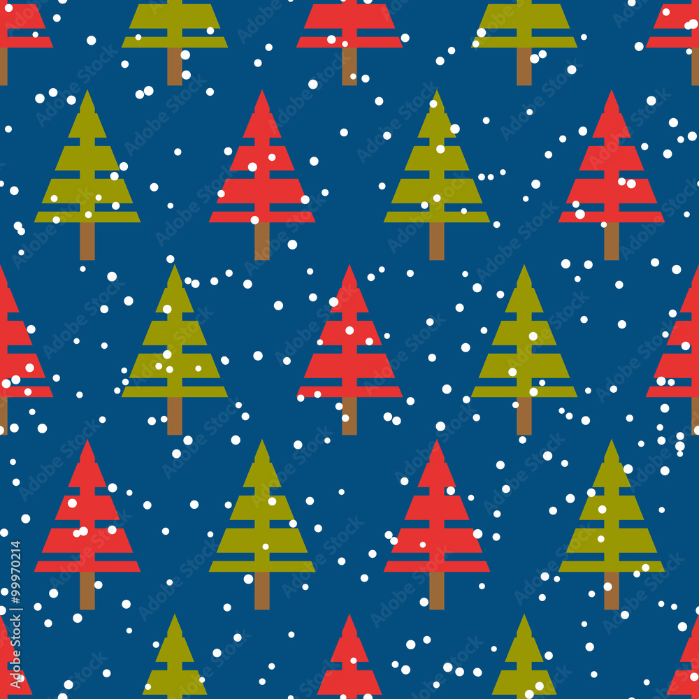 Seamless vector christmas pattern with christmas trees winter ba Seamless vector christmas pattern with christmas trees winter ba