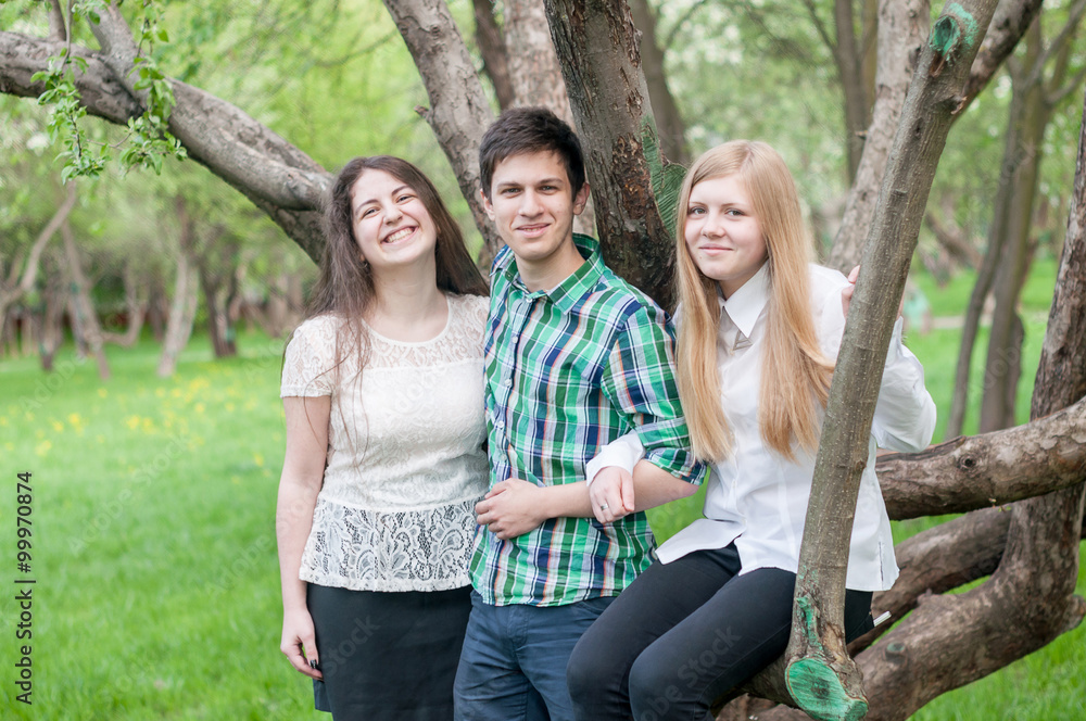 Three students in the summer