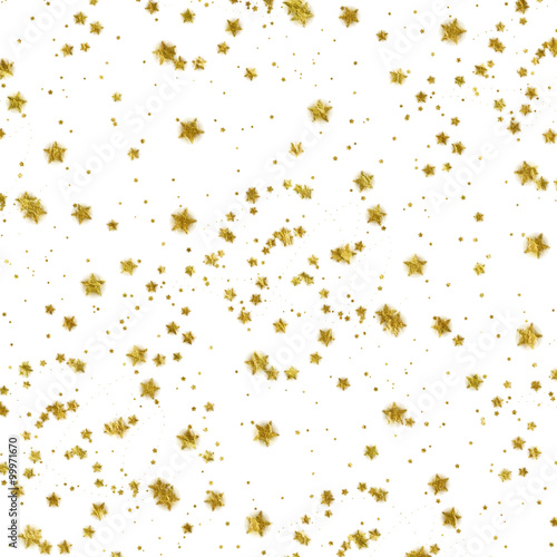 Gold Stars Faux Foil Metallic Background Pattern Texture