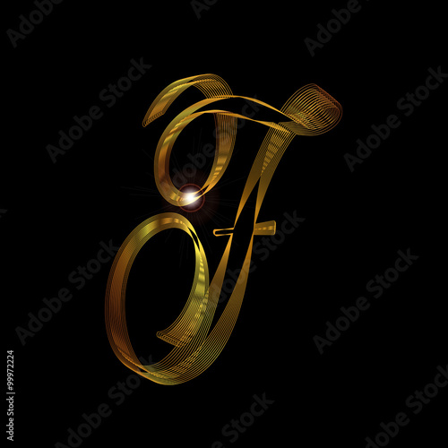 Letter F In Gold
