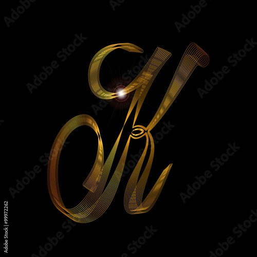 Letter K In Gold