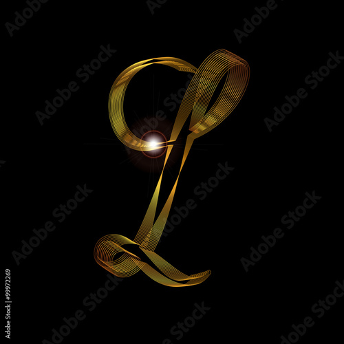 Letter L In Gold