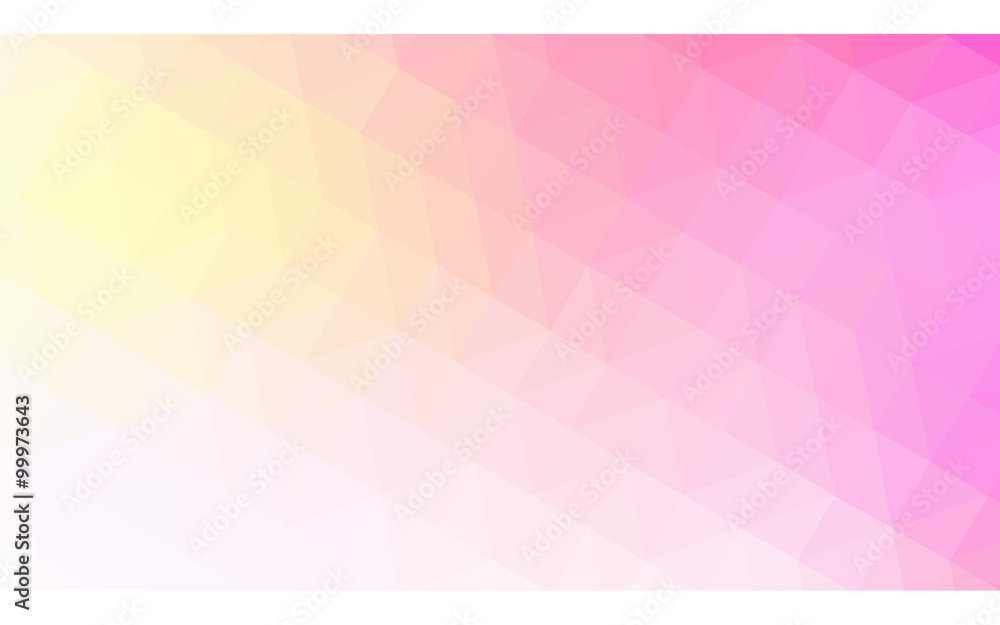 Multicolor pink, yellow polygonal design illustration, which consist of triangles and gradient in origami style.