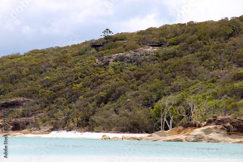 Der Hill Inlet Lookout. Teil des Whitehaven Beach in Australien. Aufgenommen im November 2015 auf der Whitsunday Insel.