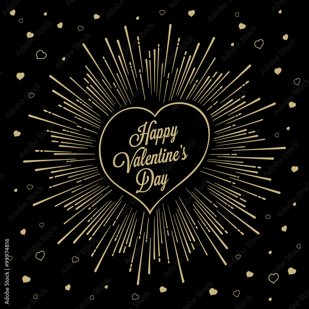 Fototapeta premium Happy Valentine's Starburst