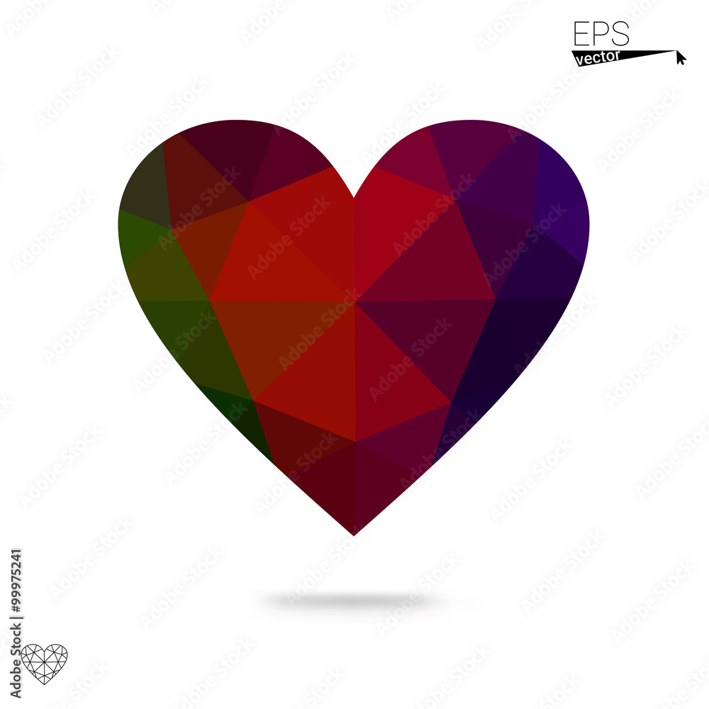 Multicolor heart isolated on white background. Multicolor heart isolated on white background.