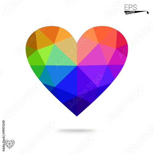 Foto Multicolor heart isolated on white background.