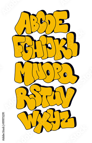 Comic style font. Vector alphabet