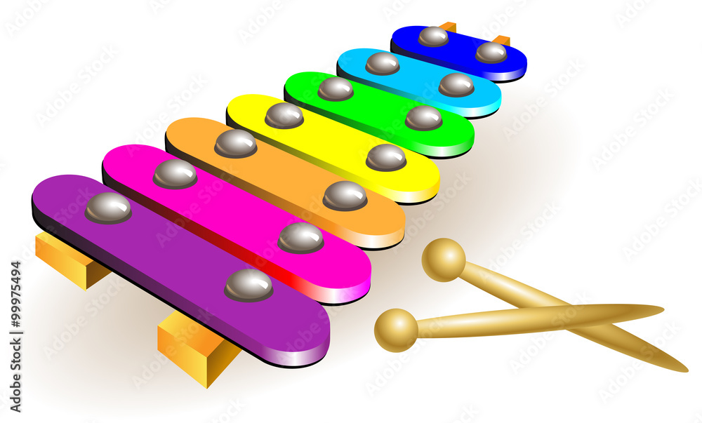 Illustration of xylophone, vector cartoon image. Stock Vector | Adobe Stock