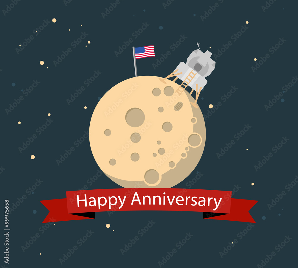 Naklejka premium man on the moon