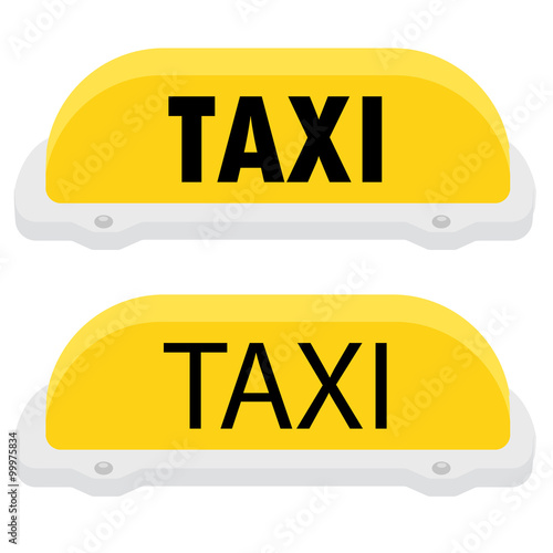 Yellow taxi sign sest