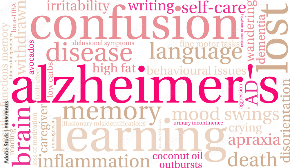 Fototapeta premium Alzheimer's word cloud on a white background. 