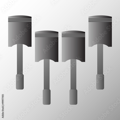 Pistons in a row
