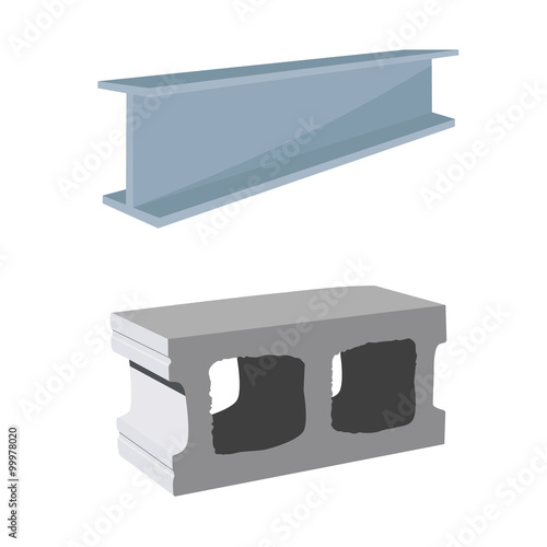Steel beam and cement block