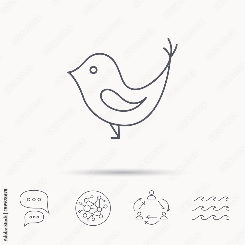 Bird with beak icon. Social media concept sign. Bird with beak icon. Social media concept sign.
