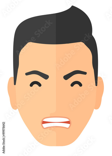 Screaming aggressive man.