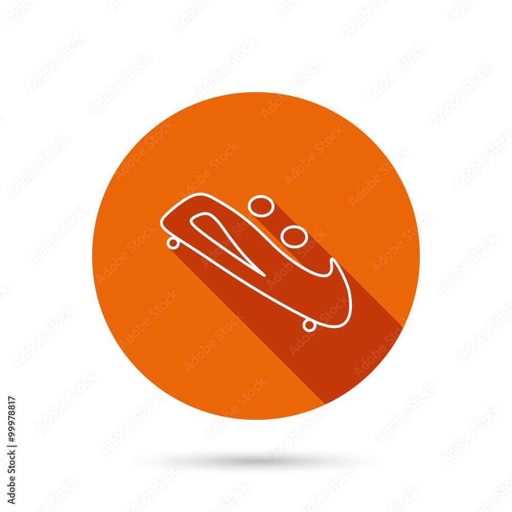 Bobsleigh icon. Two-seater bobsled sign. Bobsleigh icon. Two-seater bobsled sign.