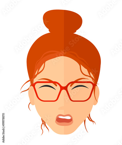 Screaming aggressive woman.