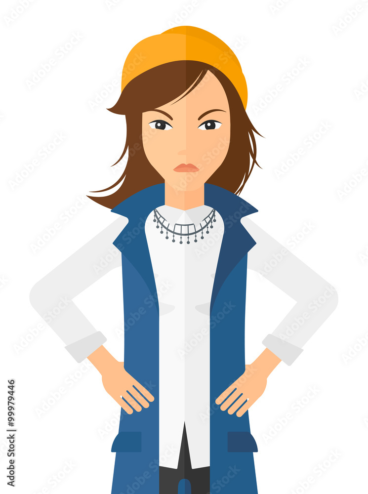 Detesting angry woman. Detesting angry woman.