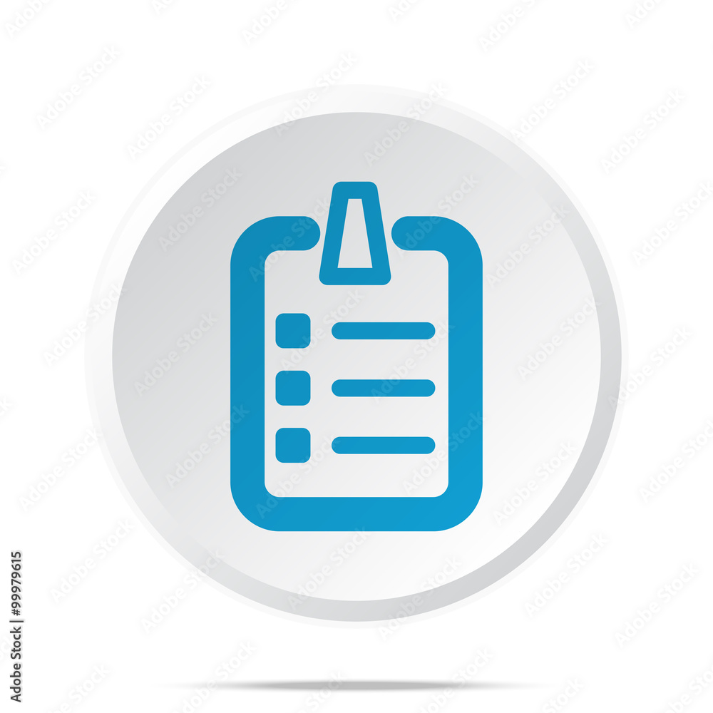 Flat blue Checklist icon on circle web button on white Flat blue Checklist icon on circle web button on white