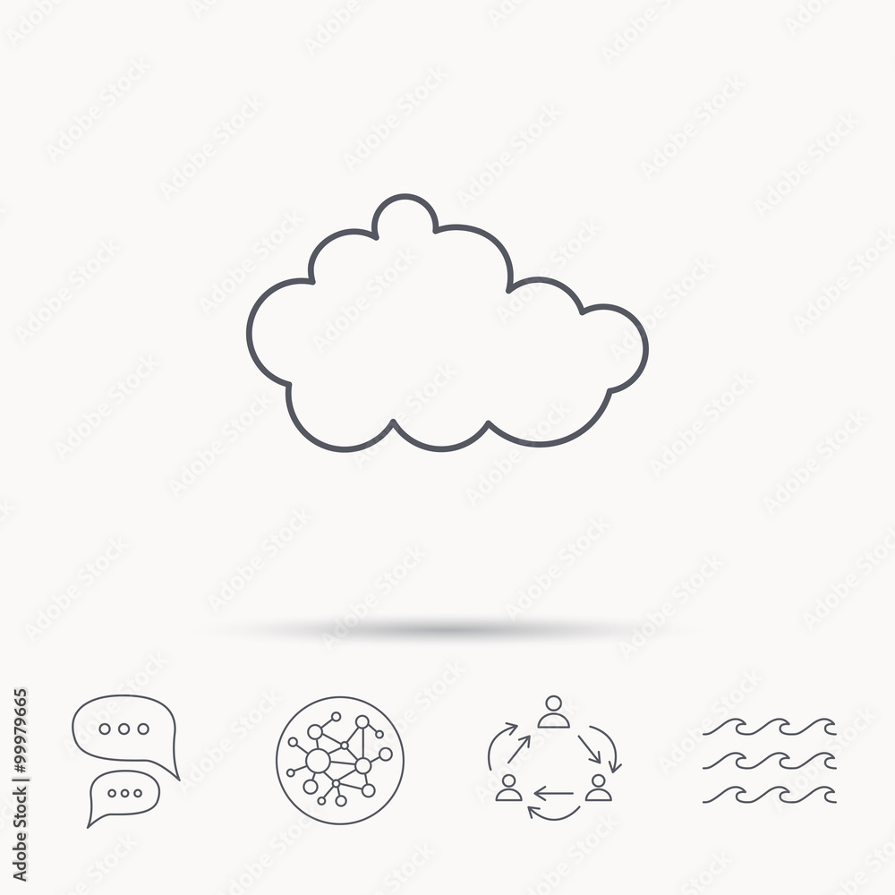 Cloud icon. Overcast weather sign.