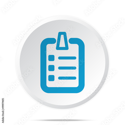 Flat blue Checklist icon on circle web button on white