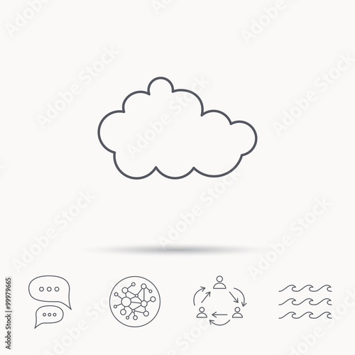 Cloud icon. Overcast weather sign.