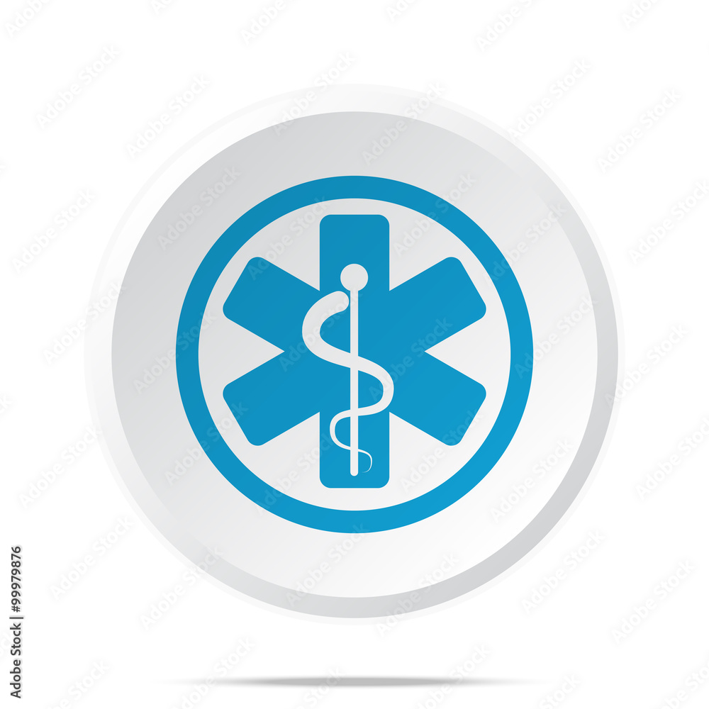 Flat blue Medical icon on circle web button on white Flat blue Medical icon on circle web button on white