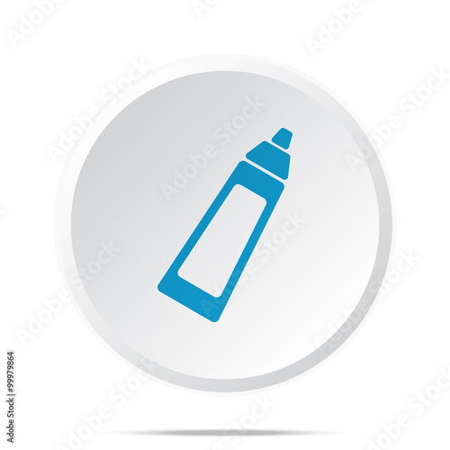 Flat blue Baby Bottle icon on circle web button on white