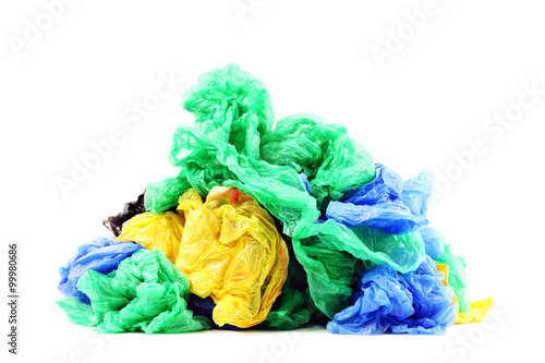 Plastic bags isolated on a white background