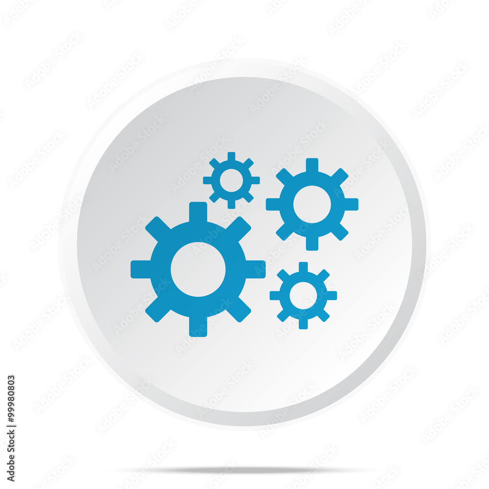 Flat blue Process icon on circle web button on white Flat blue Process icon on circle web button on white
